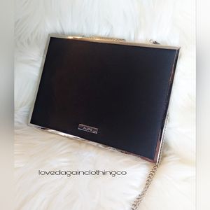 Aldo silver Apakoara box Clutch in black